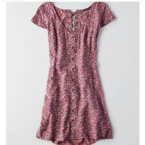 American Eagle Floral Dress with Back Cutout